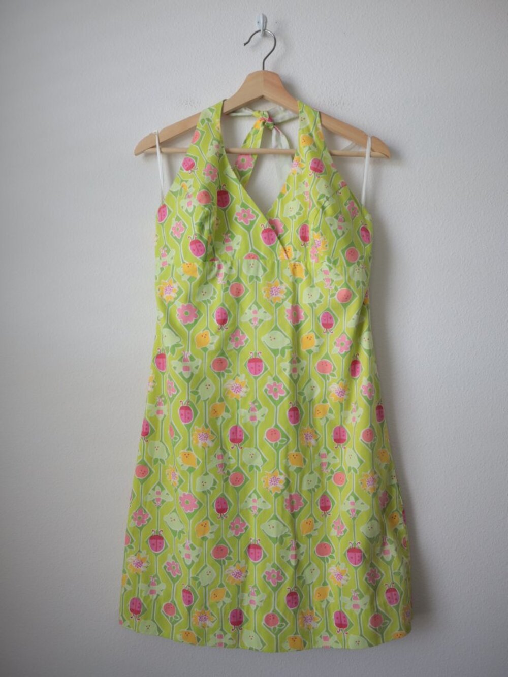 Vintage 90s Lilly Pulitzer Lady Bug Halter Dress | 10P
